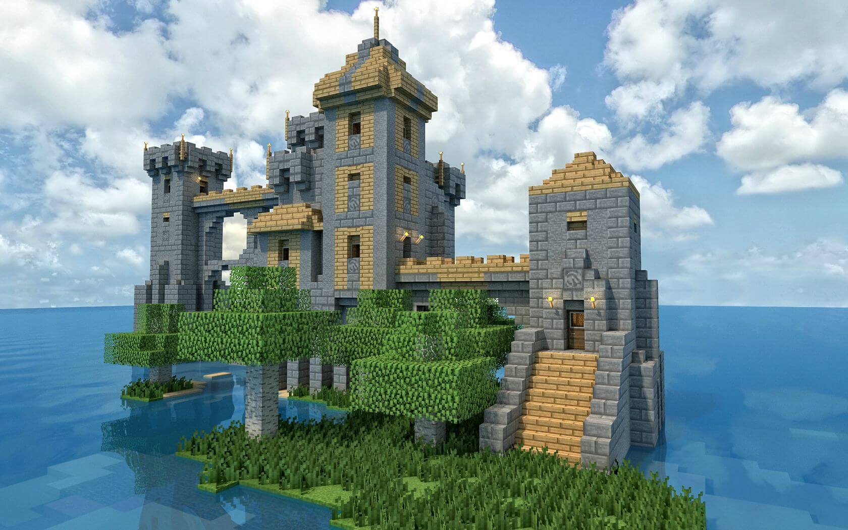 Wallpaper The Island Castle - The-Minecraft.fr